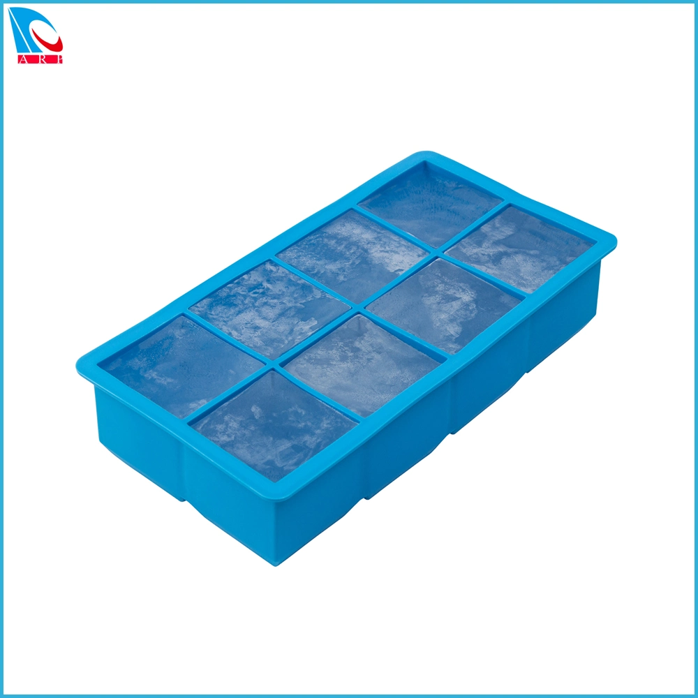 Sky Blue Silicone 6-Cube Ice Tray Freezer Easier, Low Temperature Resistance