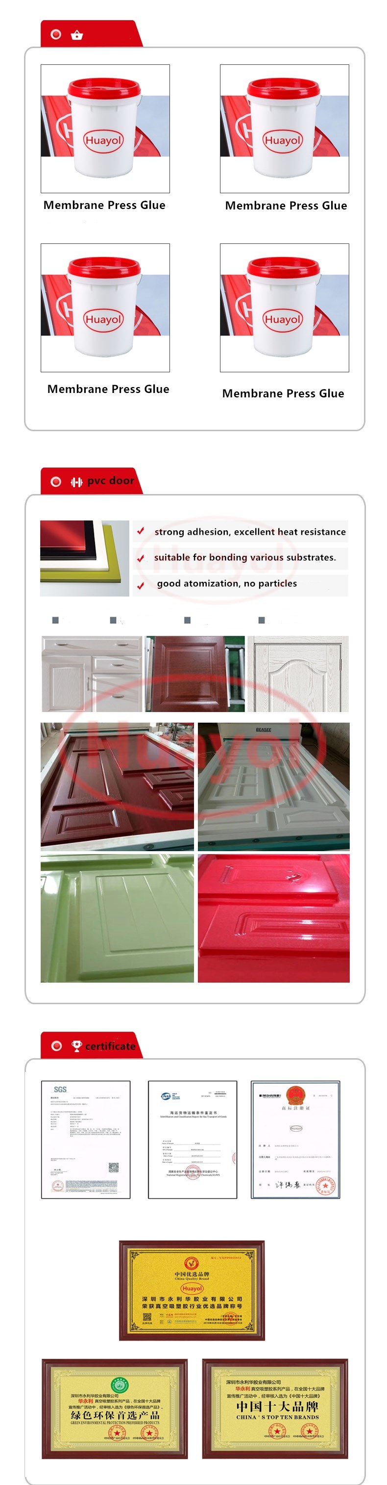 Cold Glue for Vacum Membrane Adhesive (PVA glue) MDF Cabinet Doors Glue