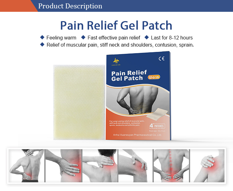 Medical Adhesive Feeling Warmer Yellow Hydrogel Pain Relief Gel Patch