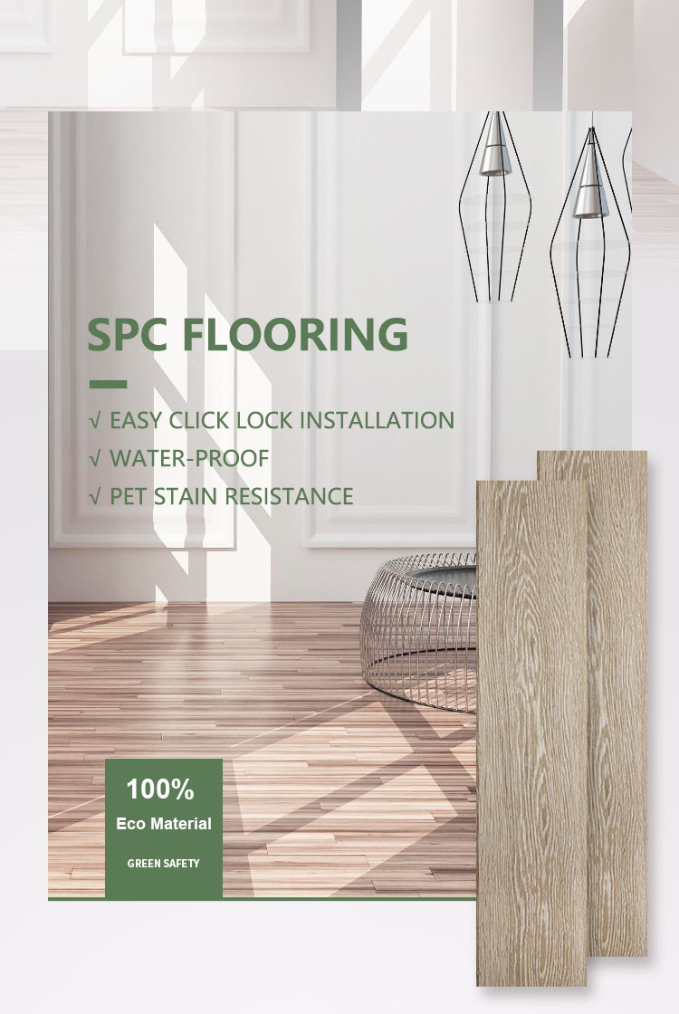 PVC Interlocking Floor Tiles Wooden Texture Vinyl Floor Click Without Glue Installation