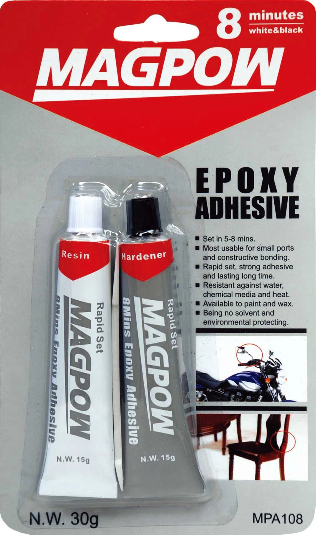 30g Rapid Black & White Epoxy Adhesive for Hardware