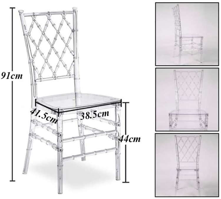 Wedding Crystal Resin&#160; Diamond Clear Transparent Dining Chair