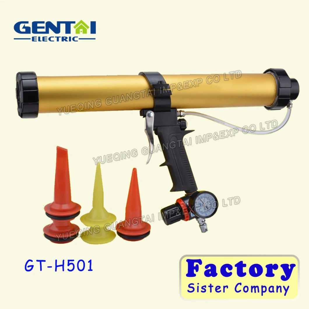 Pneumatic Tool High Speed Air Caulking Glue Gun with Gauge