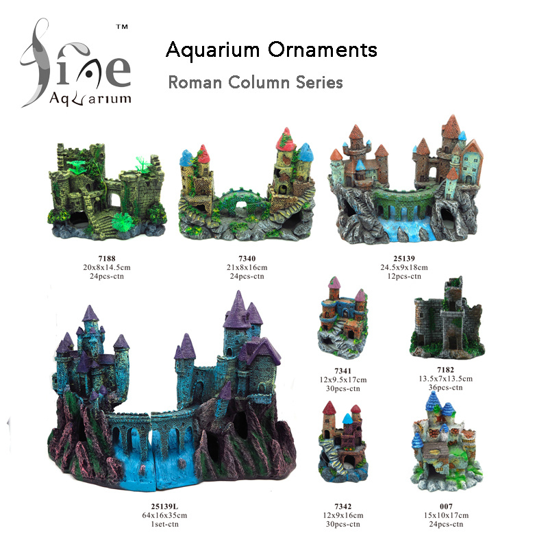 Underwater Resin Decorations Safe for Different Aquariums Roman Columns