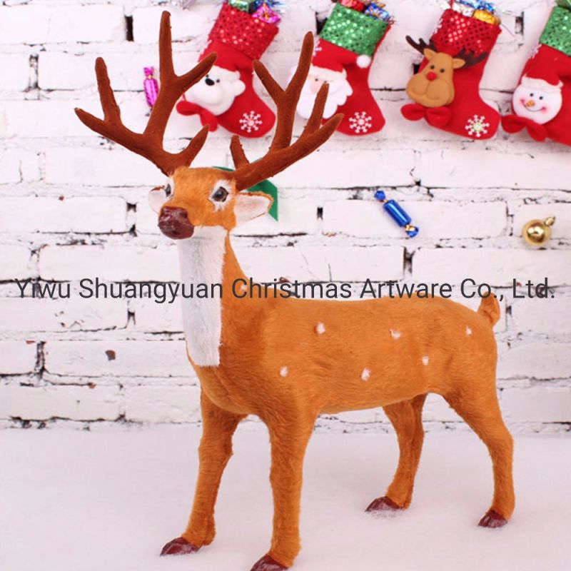 Christmas Decorations Sika Deer Ornaments Plush Christmas Deer