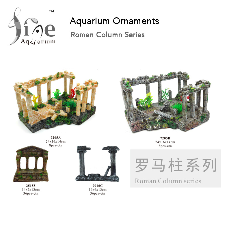 Underwater Resin Decorations Safe for Different Aquariums Roman Columns