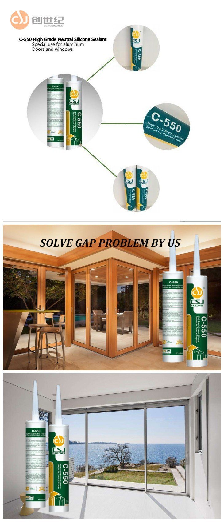 High Quality Adhesive Neutral Silicone Sealant for Windows and Doors