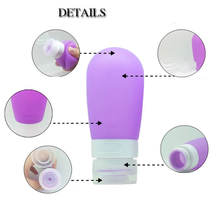 Empty Silicone Travel Press Bottle for Lotion Shampoo Bath Containers