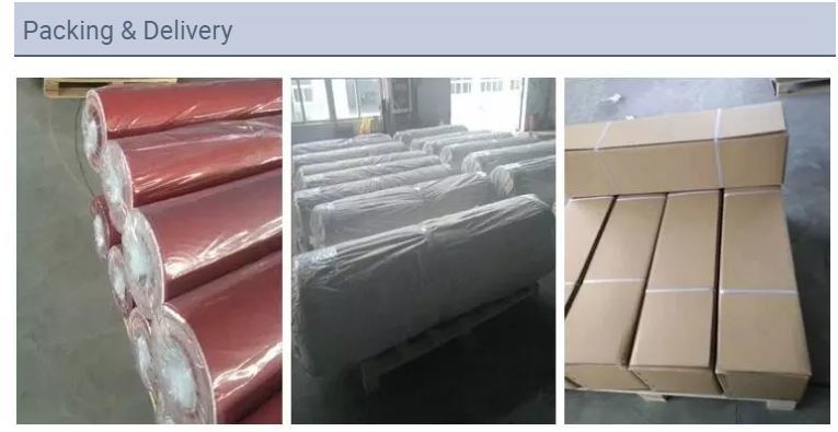 Electrical Insulation Chemical Resistant Red Gray Silicone Rubber Fireproof Fiberglass Cloth