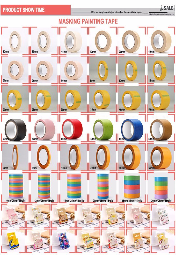 Rubber Glue Natural Crepe Industrial Paper Masking Tape