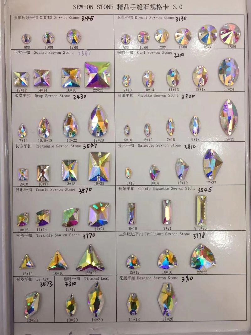 Teardrop Sew-on Stone Crystal Ab Glue on Shapes Large Crystals Sew on Rhinestone