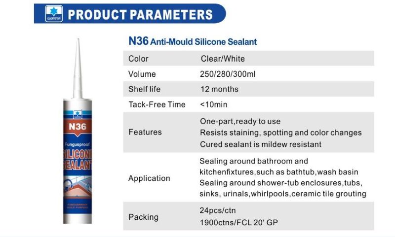 Anti Bacterial Silicone Sealant with Caulking Gun