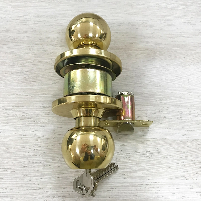 Door Hardware Cylindrical Brass Polish Entry Privacy Passage 587 Knob Door Lock