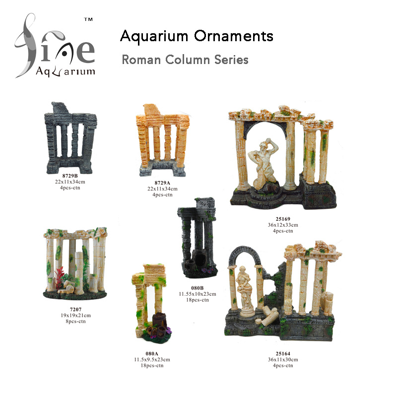 Underwater Resin Decorations Safe for Different Aquariums Roman Columns