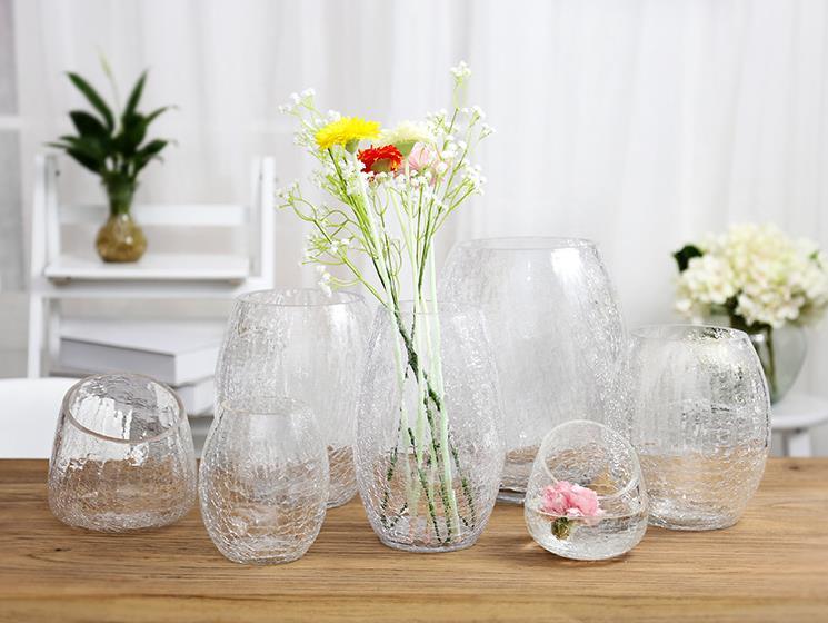 Europe Style Glass Flower Clear Crack Vase Flower Vase