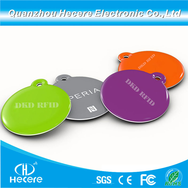 13.56MHz and 860~960MHz Waterproof Rewritable RFID Epoxy NFC Keyfob