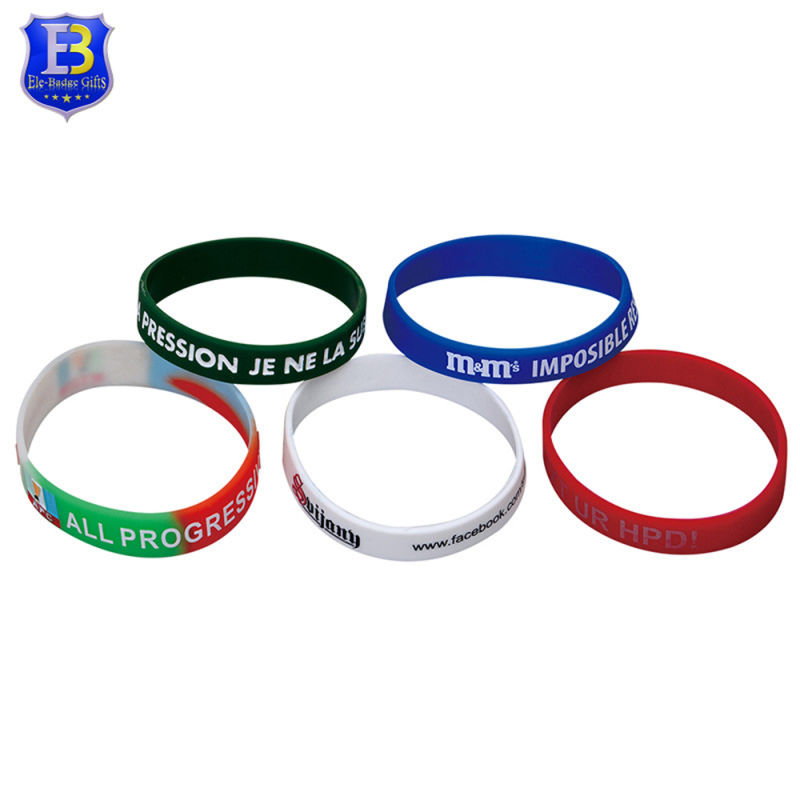 Sky Blue Silicone Wristband with Color Painted (ele-SW005)