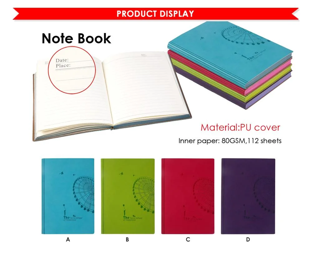 Foska 80 GSM PU Plastic Cover Notebook