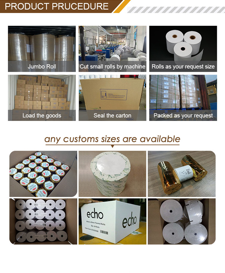 Thermal Jumbo Paper Rolls 405/565/795/844/875mmx6000m Termo Paper