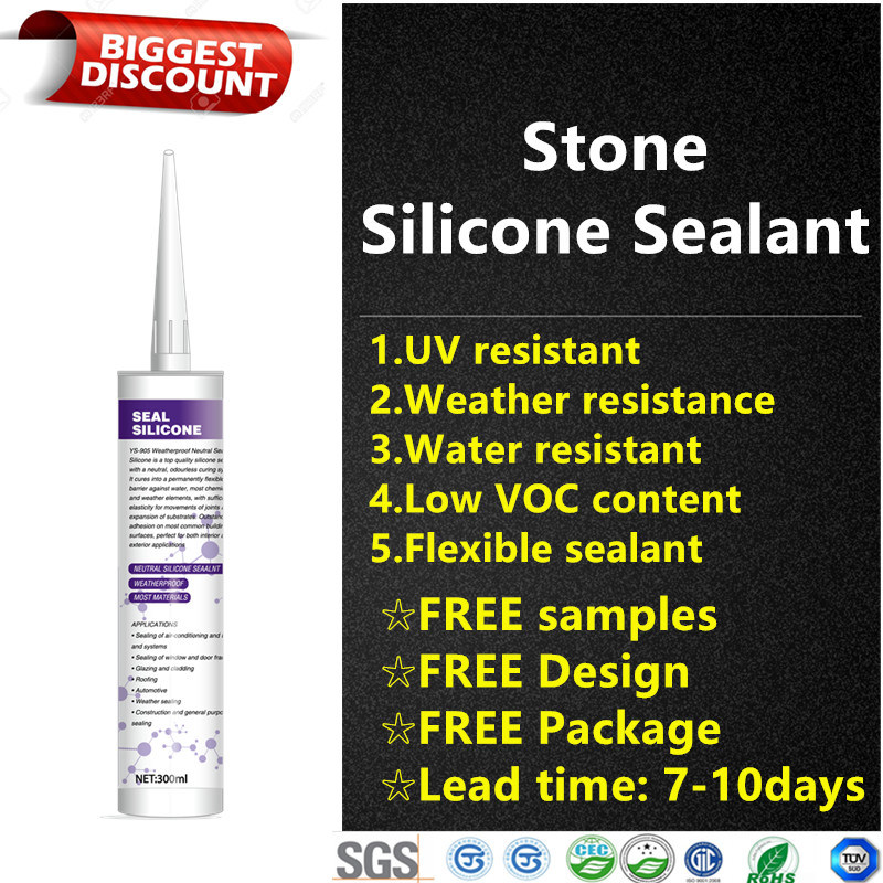 Free Samples Neutral Cure Stone Silicone Sealant in White Color