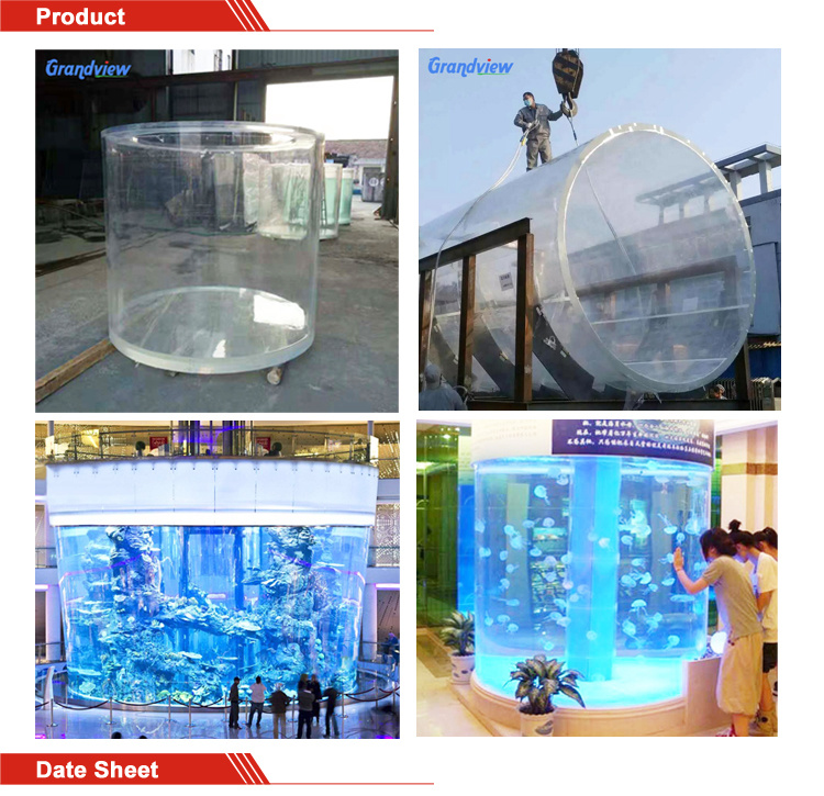 Cylinder High Transparent Large Thick Acrylic Fish Tank for Aquarium