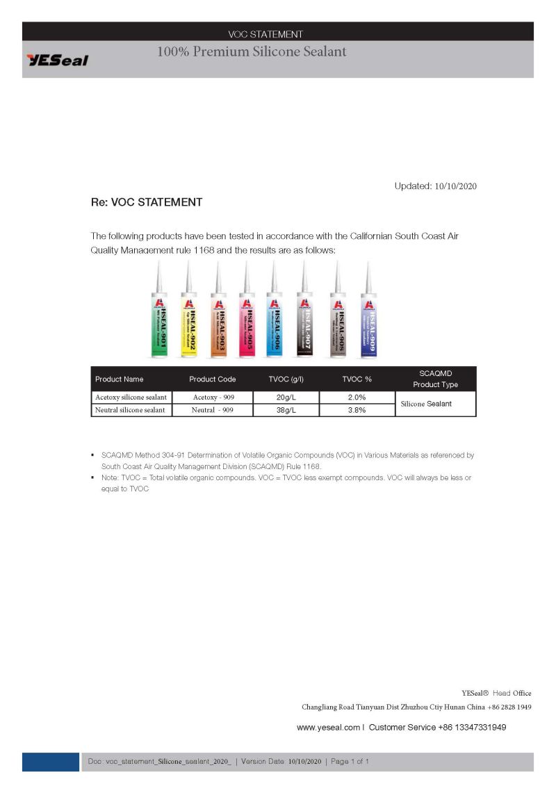 Gp Silicone Sealant for Stainless Steel in White Color