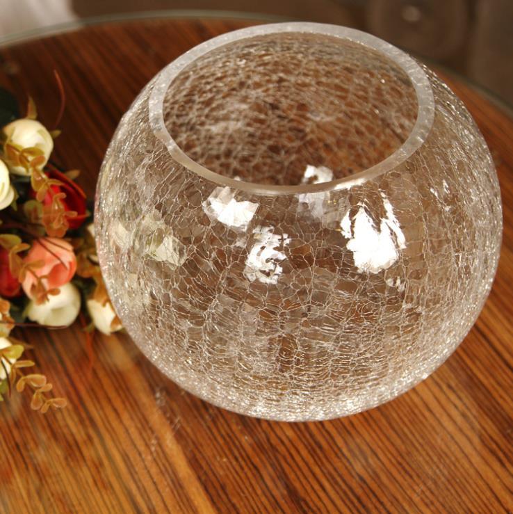 Europe Style Glass Flower Clear Crack Vase Flower Vase