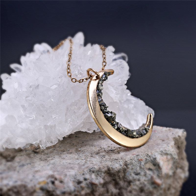 Celestial Jewelry Constellation Necklace Gold Crescent Moon Necklace for Mom Jewelry Gifts