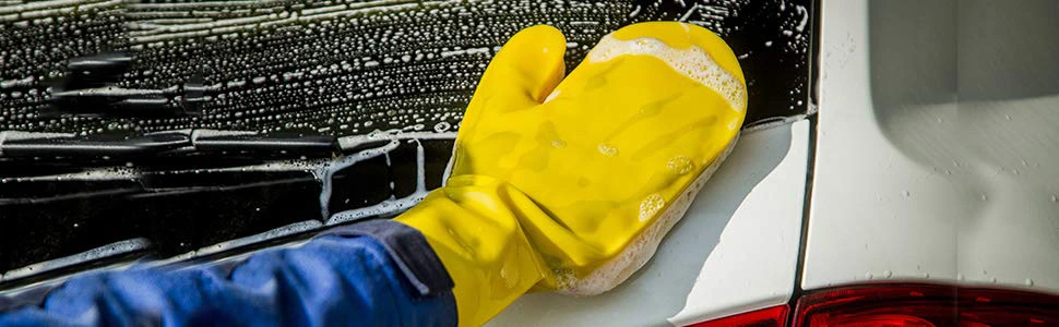 Silicone Bath Latex Cleaning Washing Rubber Sponge Gloves with Sponge