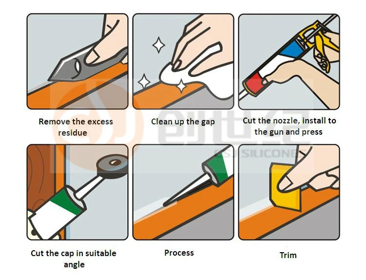 Free Sampel Acetoxy/Room-Curing Transparent Universal RTV Silicone Sealant/Glass Adhesive