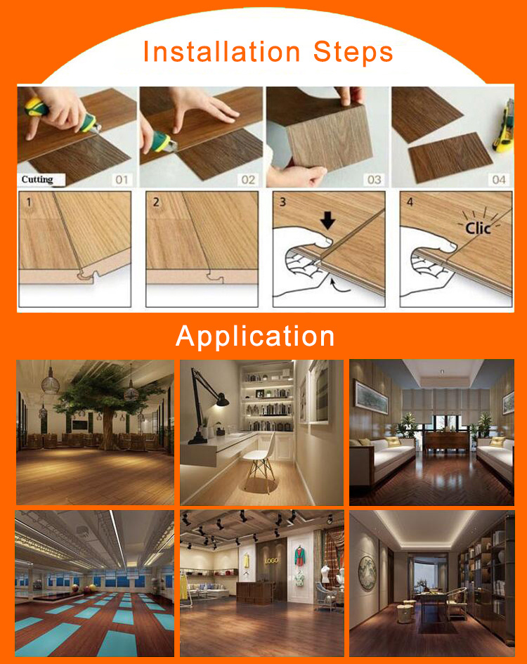 1.5mm-3mm Natural Wood PVC Dry Back Vinyl Floring with Glue