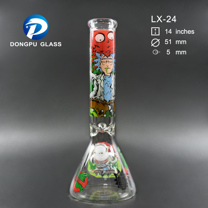 New Decal High Quality Fashion Design Glass Smoking Water Pipe