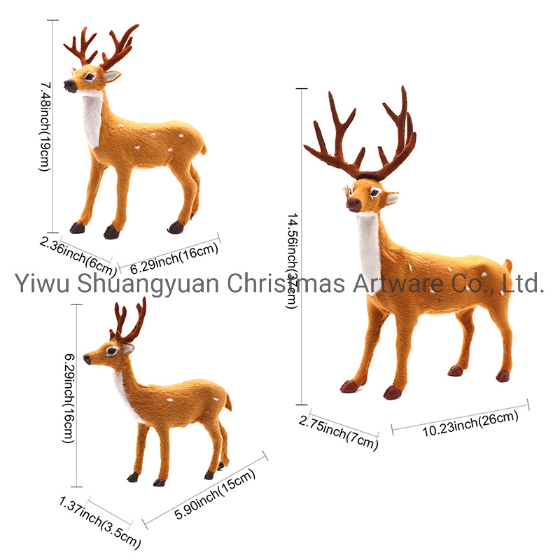 Christmas Decorations Sika Deer Ornaments Plush Christmas Deer