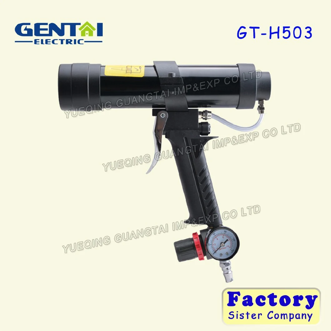 Pneumatic Tool Air Caulking Glue Gun with Gauge