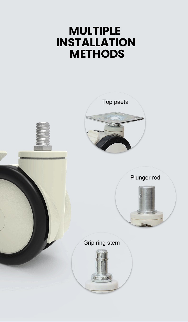 Plastic PU Twin Wheels Medical Caster