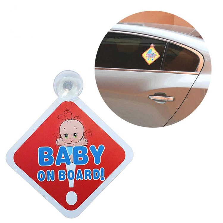 Printing Custom Self Adhesive Reflective Car Warning Sticker Baby on Board Car Sign