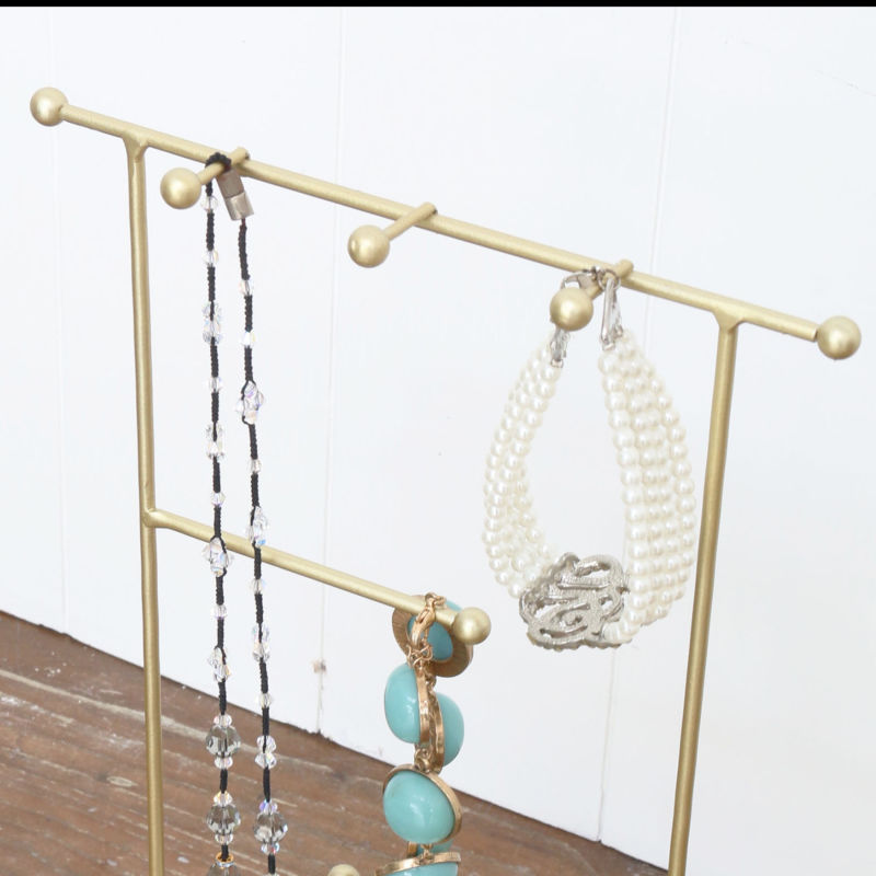 Wire Jewellery Holder 19X14X30cm Jewelry Rack Gold, Jewelry Holder Gold