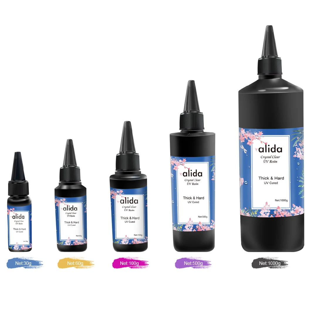 Alida UV Resin Epoxy UV Glue Bottle Transparent Solar Cure Sunlight Activated Thin Resin for Craft