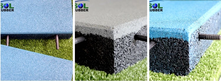 Glue Free Eco Outdoor Rubber Flooring Mat with Pin