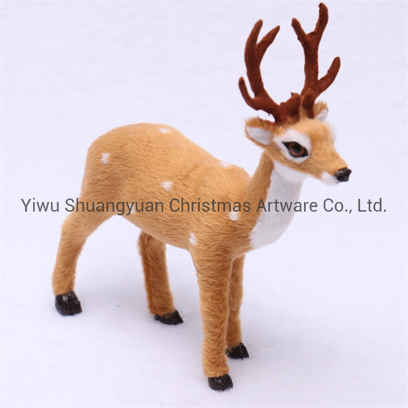 Christmas Decorations Sika Deer Ornaments Plush Christmas Deer