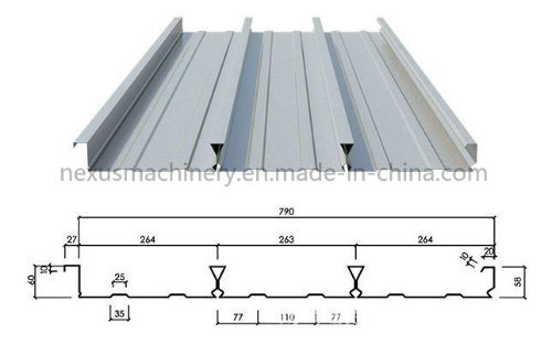 790 Swallow Type Metal Floor Deck Roll Forming Machine with PLC Panasonic