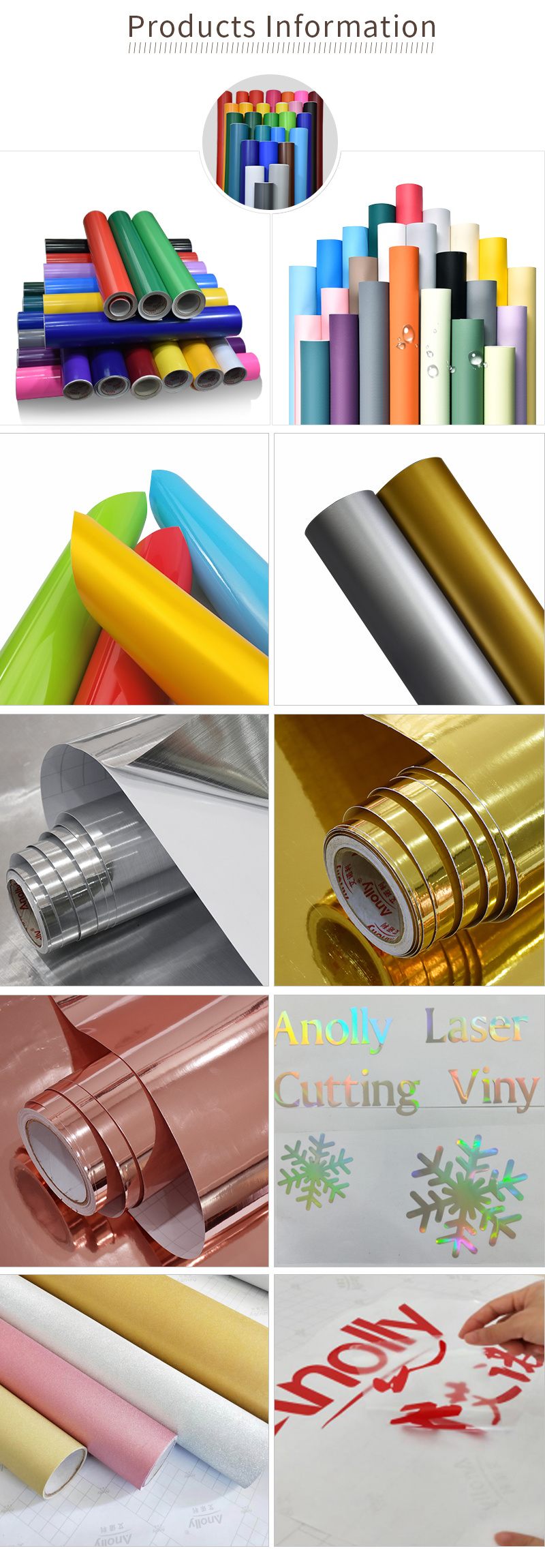 Cutting Vinyl Color Vinyl Rolls Decal Sign Adhesive Removable Vinyl Stickers