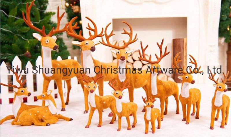 Christmas Decorations Sika Deer Ornaments Plush Christmas Deer