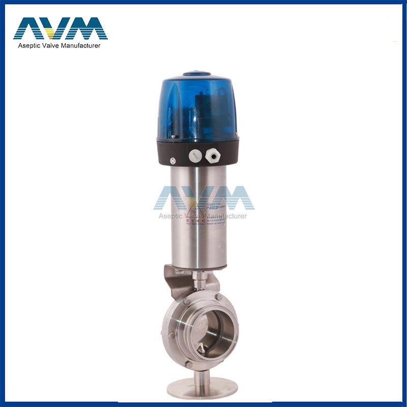 Sanitary Clamped Stainless Steel Butterfly Valve with EPDM Silicone Seal