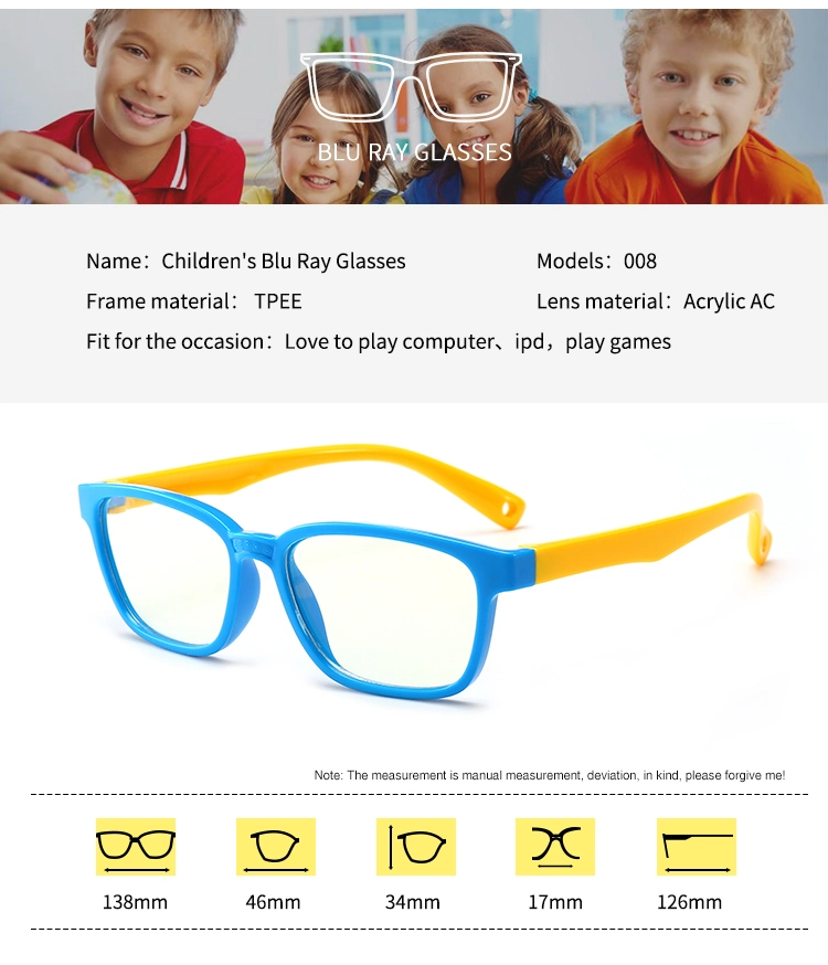 Anti-Blue Light Blocking Glasses Silicone Frame Blue Light Filtering Glasses for Kids