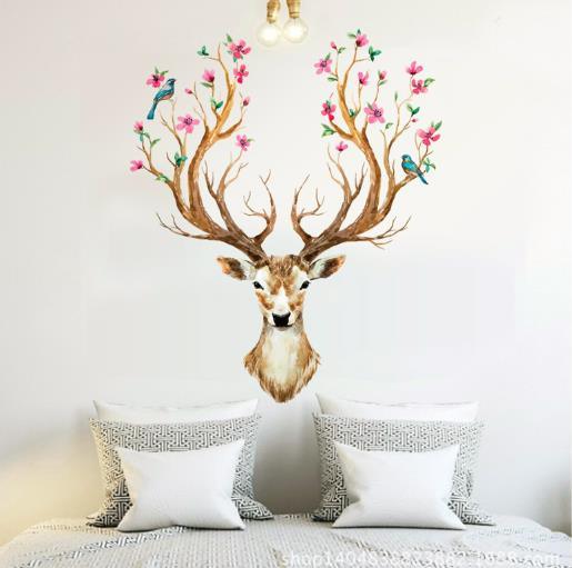 Custom Removable PVC Sika Deer Wall Sticker Wall Decoration