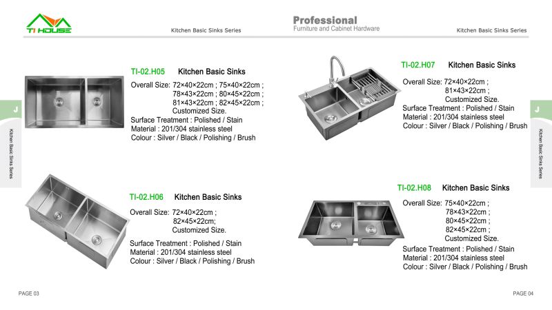 New Design Stainless Kitchen Sink Industrial Sink Double Bowl Sink