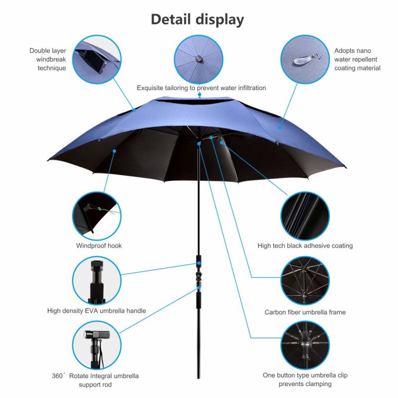 Portable Sun Beach Umbrella, Carbon Fiber Umbrella Rod, New Black Glue, Anti Ultraviole