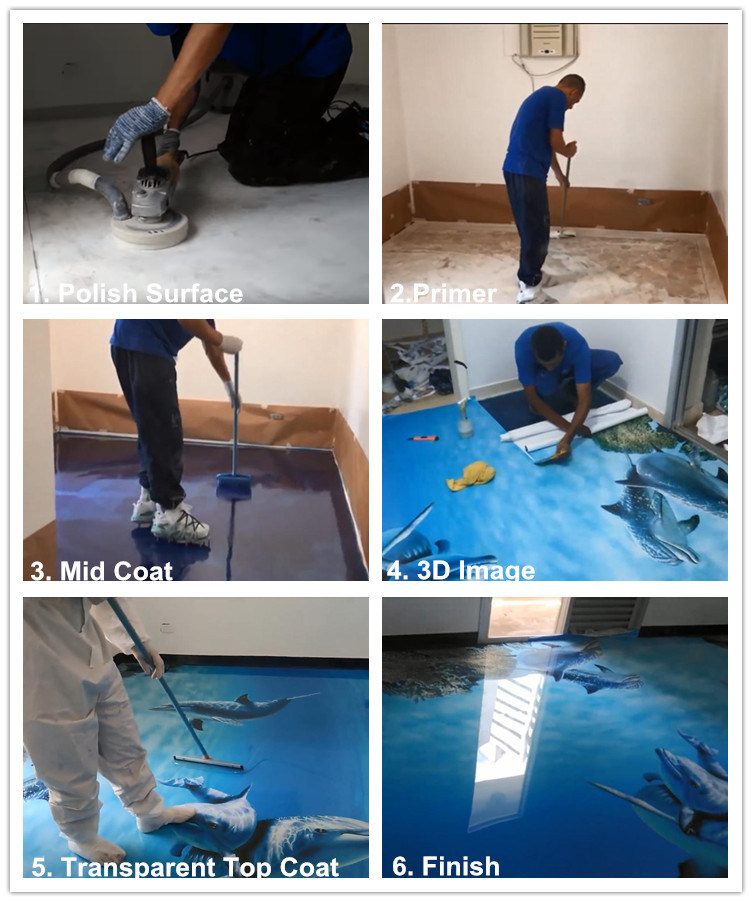 Clear Epoxy Resin Self Leveling Concrete 3D Epoxy Resin for Floor