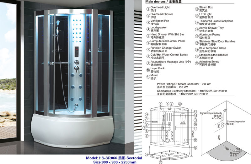 with Exhaust Fan Shower Steam Cabin Ce Steam Shower Room